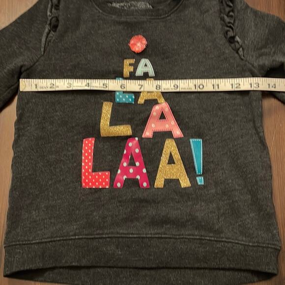 Jumping Beans Softest Fleece Fa La La Laa Holiday Sweatshirt Girls 7 - Picture 7 of 9